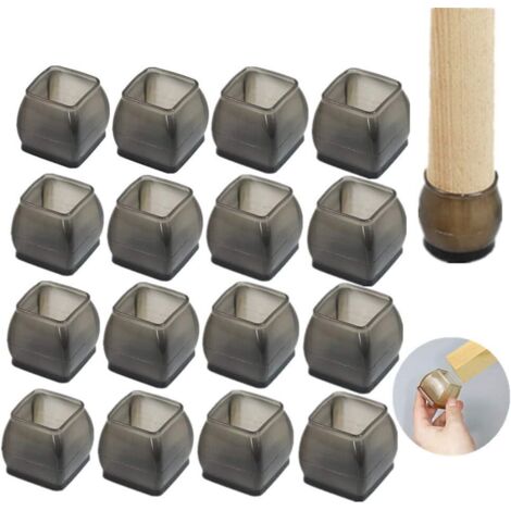16 embouts de chaise, housses élastiques en silicone pour pieds de table et de chaise,
