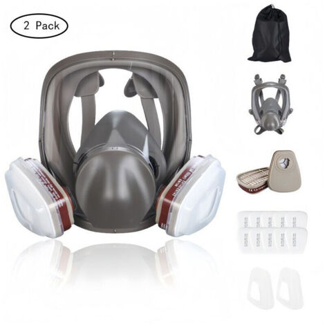 16 en 1Masque à gaz antibuée, respirateur facial intégral, respirateur de pulvérisation de peinture industrielle, filtre de travail de sécurité, protection contre le formaldéhyde(2 pack)