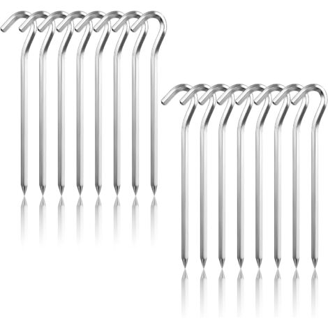 16 estacas de 18 cm para tienda de campaña, estacas de aluminio para camping, accesorios para tiendas de campaña en terrenos duros - Ideales para jardín y camping.