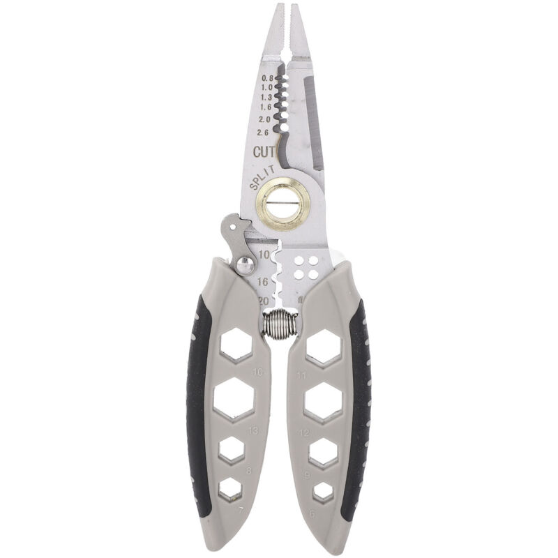 16 in 1 Electrician Pliers 7 Inch Cable Stripper Tool for Wire Crimping Stripping Winding Cutting Pulling Gray