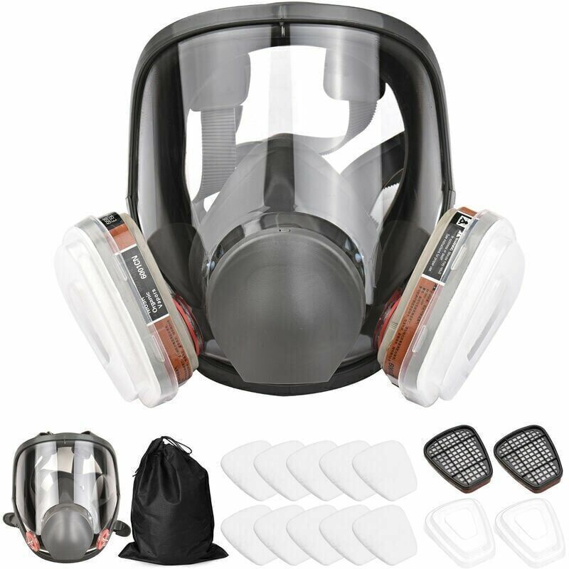 16 in 1 Full Face Mask Silicone Full Face Mask Full Face Mask + Filter Box Cotton Filter 7-piece Set