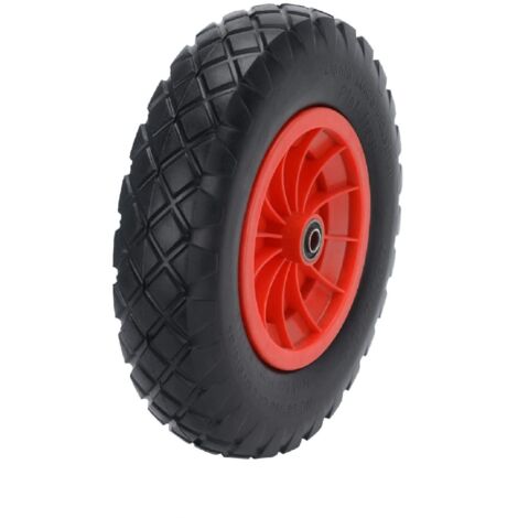 16 Inch Pneumatic PU Tire Wheelbarrow Wheel Tire Solid Wheelbarrow Tire Puncture Resistant Tire Garden Trolley Weatherproof Industrial Vehicle Spare Tire