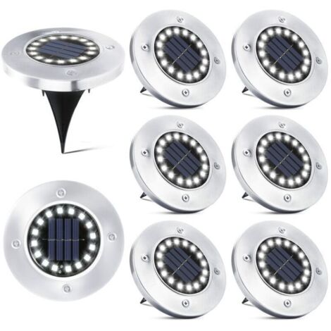 16 LED Lampe Solaire Extérieur-8 Pièces Spot Solaire Jardin Etanche Lampadaire pour Passerelle Chemin Terrasse Cour Souterraine Encastrer Pelouse..DEBUNS