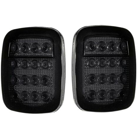 16 Led Smoke Schwarz Universal Auto Hinten Schwanz Bremse Drehen Stop Licht Für Wrangler Yj Tj Cj Jk Lkw Tra