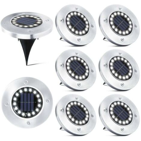 16 LED solar lights for exteriors - 8 waterproof solar lights for gardens, for roads, patios, gardens, underground areas and outdoor areas.