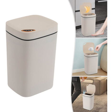 16-Liter-Kunststoff-Abfalleimer mit automatischer Öffnung, intelligenter Sensorik und Sensor, geeignet für Küche und Wohnzimmer.
