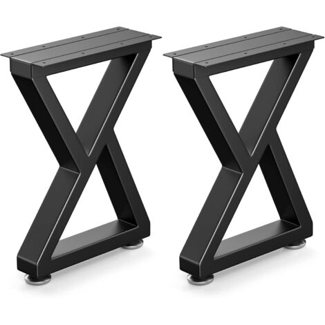 16" Metal Bench, Desk and Coffee Table Legs, Heavy Duty Furniture Legs, Black End Table Legs, DIY Legs (H16" x W11.8", Set of 2)