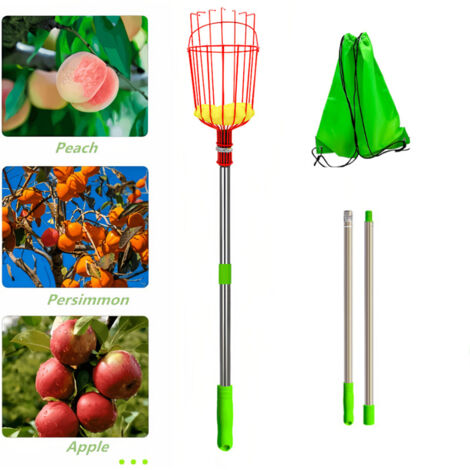 1.6 meter tall fruit picker, fruit pole with basket, fruit picking tools, garden tools.
