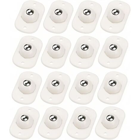 16 Mini-Lenkrollen zum Selbstkleben, 360° drehbar, kleine Rollen, Kugellagerrollen, für Mülleimer, Aufbewahrungsboxen und kleine Möbel