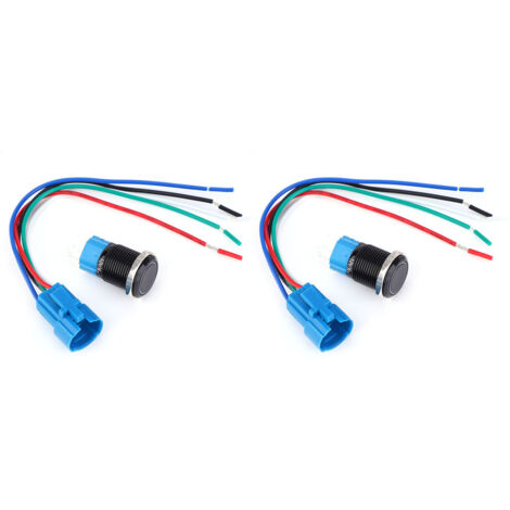 16-mm-Metall-Drucktaster, 1 Schließer, 1 Öffner, 12 V DC, selbstrückstellend mit weißer LED-Anzeige
