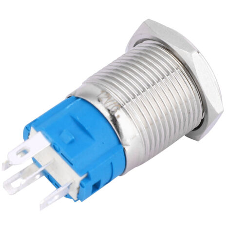 16-mm-Metall-Drucktaster mit LED, Selbstrückstellung, 1 Schließer, 1 Öffner, 24 V, Grün, für Autos