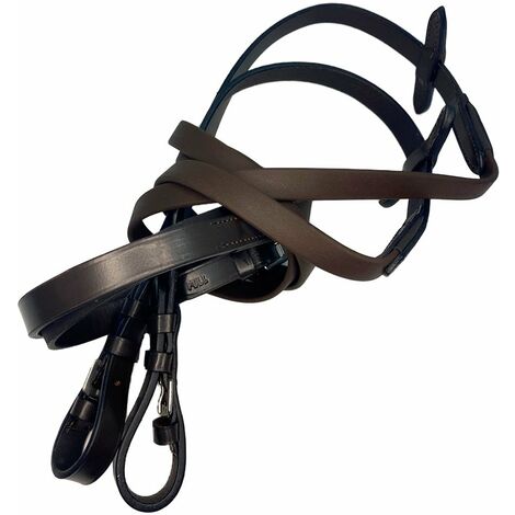16 mm, nero: Rênes anglaises en biotane antidérapantes et en cuir de 16 mm