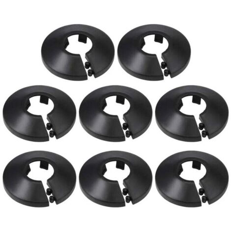 16 mm PP-Rohrabdeckung, dekorative Heizkörperrosette, Wasserrohr-Wandabdeckung, schwarz, 8 Stück