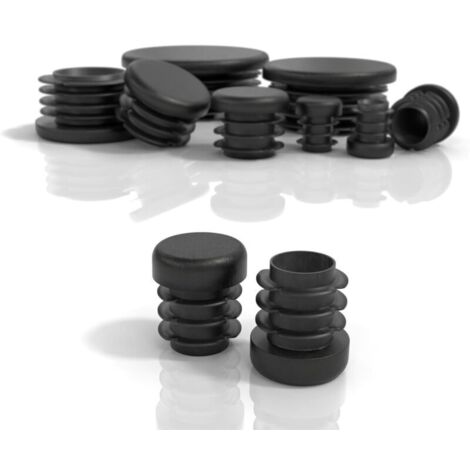 16 mm runde Lamellenendkappen für Rundrohre, PE-Rundendkappen, für Metallrohre, Stühle, Sofas, Tische und Regale, Packung mit 20 Stück.