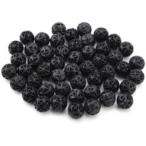 16 mm schwarze PVC-Biofilterbälle mit Schwamm – 50 Stück für Süß- und Meerwasseraquarien