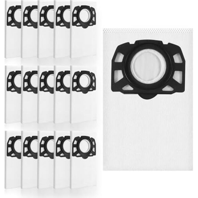 16 Pack Vacuum Cleaner Bags for Kärcher Wd4 Wd5 Wd6 p Wd5p Wd6p kfi 487 Premium 2.863-006.0 kfi 487 MV4 MV5 MV6 Replacement Non-Woven Vacuum Cleaner