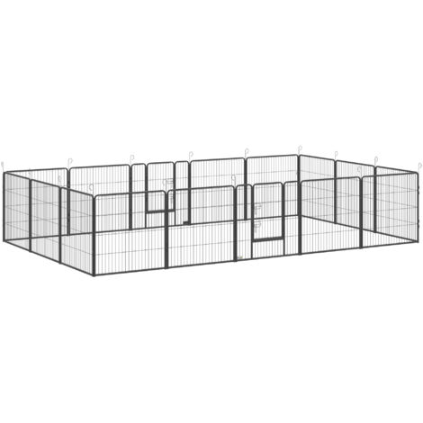 16 Panels Heavy Duty Puppy Playpen, for Small and Medium Dogs, Indoor and Outdoor Use - Grey