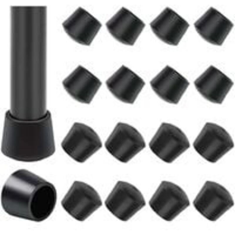 16 Paquet Embouts de protection de chaise, Embout pied de chaise Caoutchouc pied de chaise Protection Embouts, Diamètre intérieur - 1 pouce / 25 mm,