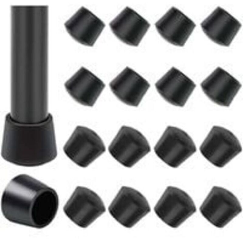 16 Paquet Embouts de protection de chaise, Embout pied de chaise Caoutchouc pied de chaise Protection Embouts, Diamètre intérieur - 1 pouce / 25 mm,
