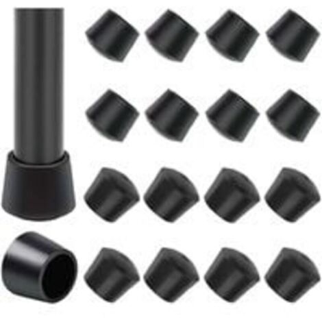 16 Paquet Embouts de protection de chaise, Embout pied de chaise Caoutchouc pied de chaise Protection Embouts, Diamètre intérieur - 1 pouce / 25 mm, noir