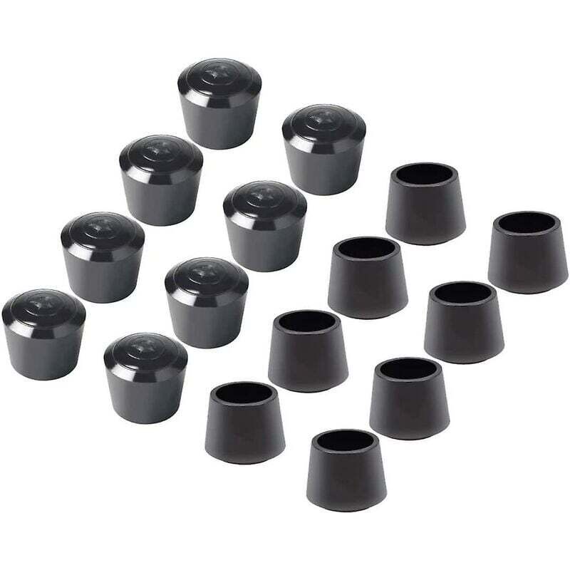 16 Paquet Embouts de protection de chaise, Embout pied de chaise Caoutchouc pied de chaise Protection Embouts, Diamètre intérieur - 7/8 pouce / 22