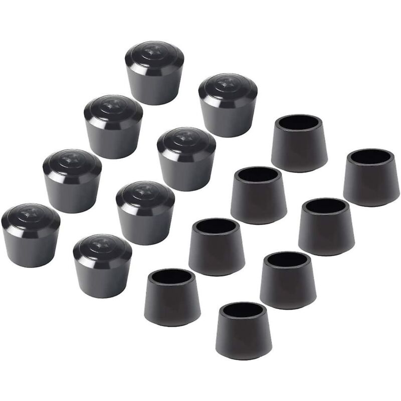 16 Paquet Embouts de protection de chaise, Embout pied de chaise Caoutchouc pied de chaise Protection Embouts, Diamètre intérieur - 7/8 pouce / 22
