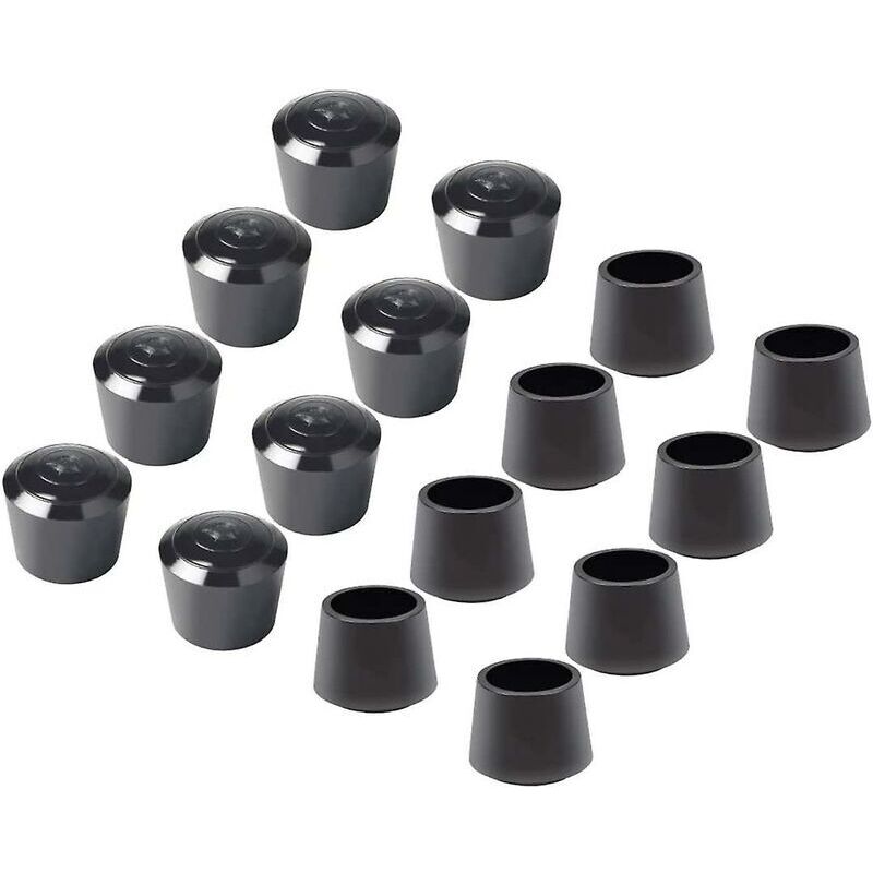 16 Paquet Embouts de protection de chaise, Embout pied de chaise Caoutchouc pied de chaise Protection Embouts, Diamètre intérieur - 7/8 pouce / 22