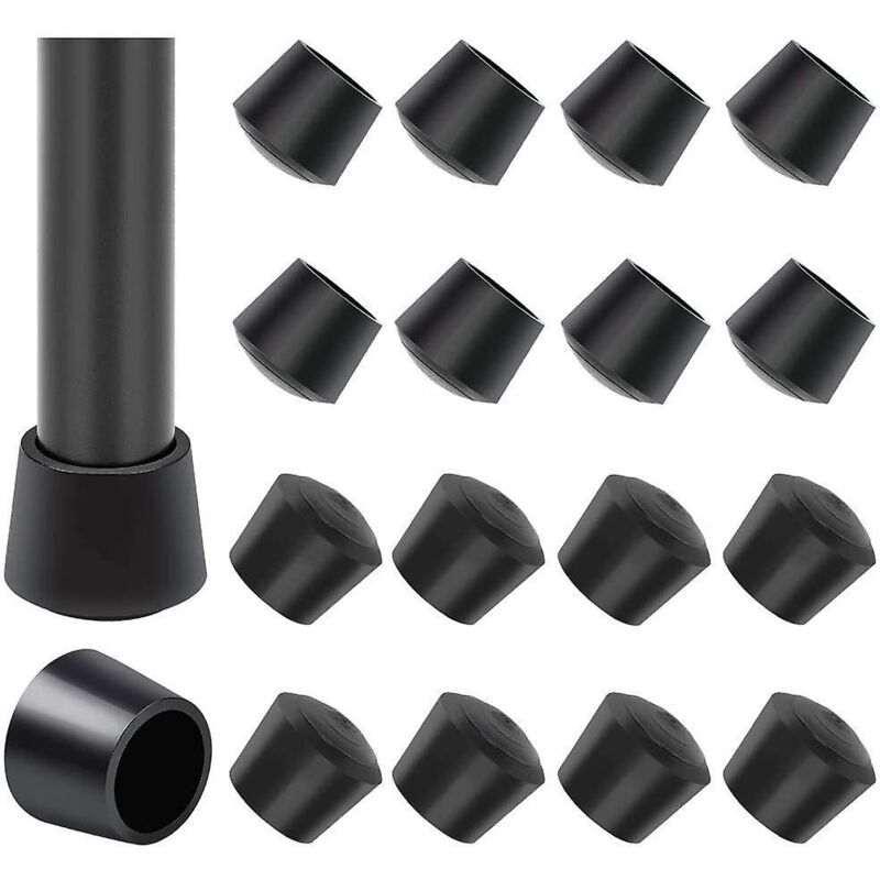 16 Paquet Embouts de protection de chaise, Embout pied de chaise Caoutchouc pied de chaise Protection Embouts, Diamètre intérieur - 1 pouce / 25 mm,