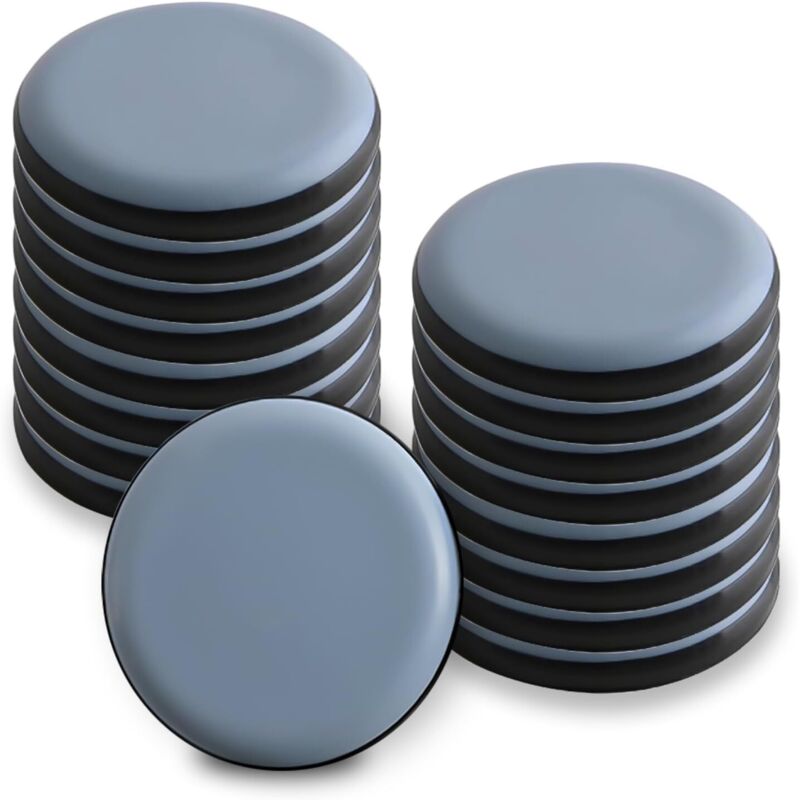 16 Patins Glissants PTFE Téflon pour Meubles Lourds et Chaises Ronds 30 mm Auto Adhésifs Protege Pied de Table Cale Meuble Sol Lisse Parquet