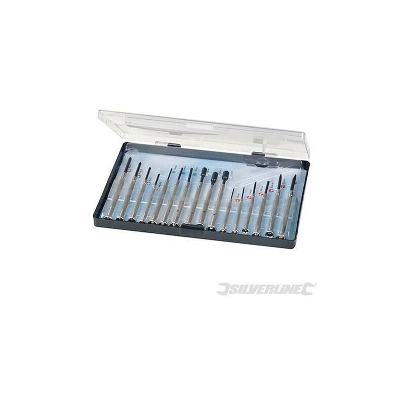 Cacciaviti Silverline di precisione per gioiellieria set 16 pz in acciaio