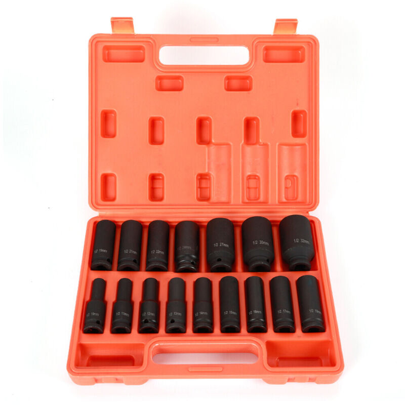 16 pcs. Clé à Douille Jeu D'Écrous Écrous Voiture Longue Clé à Chocs Écrous 1/2 Pouce
