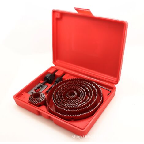 16 Pcs Kit Scies Cloches bi-métal en Acier Carbone 19-127mm Scie Cloche Coffret pour Bois, Plaque de Plâtre et Plaques de Plâtre(Rouge)