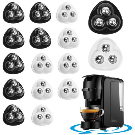 16 Pcs Mini Roulettes Auto-adhésives en PVC, Roulettes Universelles Pivotantes à 360°, 3 Trous Mini Roulettes 8 Noires 8 Blanches pour Petit Electromenager Meuble Pots de Fleurs Ornements