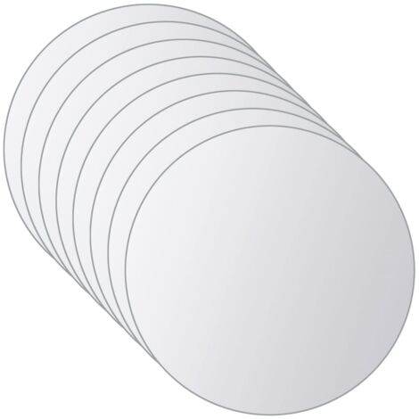 16 pcs Mirror Tiles Round Glass vidaXL