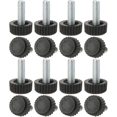 16 Pcs Pieds de Nivellement Meuble Réglable M6 x 18 x 18mm Pied de Meuble en Hauteur pour Meubles de Maison, Vis à Main, Protecteur de Sol