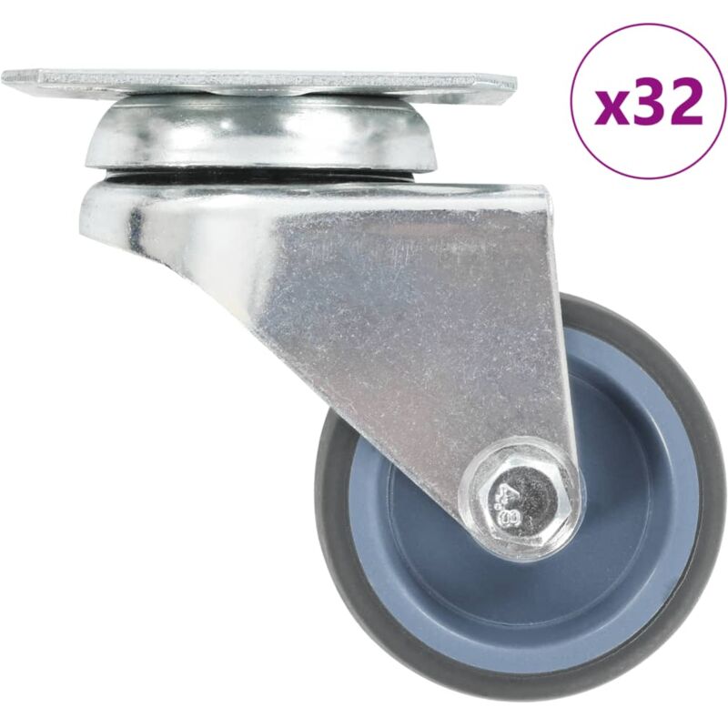 Vidaxl - 32 pcs Roulettes pivotantes doubles 50 mm