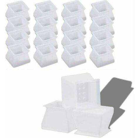 16 Pcs Silicone Chair Caps Foot Pads Chair Leg Covers Square Leg Pads Chair Leg Floor Protectors Table Leg Caps for Chair Table Home Sofa