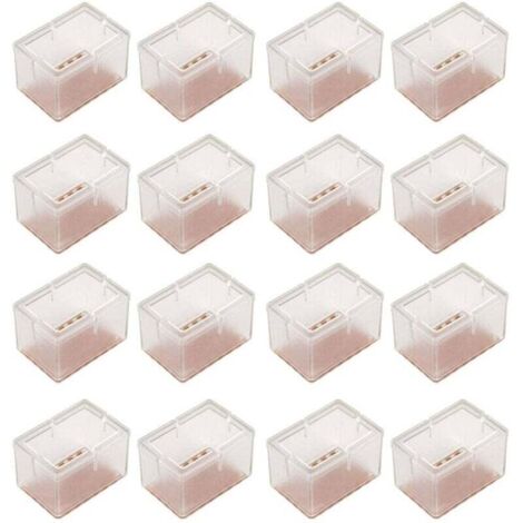 16 pezzi coprigambe trasparenti per sedie rettangolari in silicone tavoli per mbili copripiedi protezione per le gambe con suola in gomma