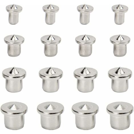 16 pezzi di centraggio per tasselli di allineamento in legno, strumento di centraggio per perni di centraggio per lavorazione del legno, 6 mm, 8 mm, 10 mm, 12 mm (solido)