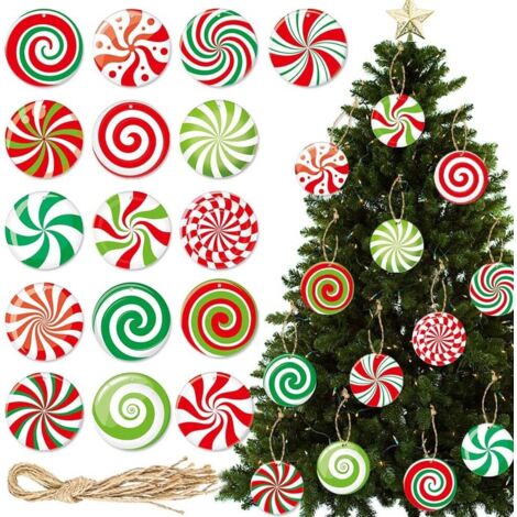 16 pezzi di ornamenti da appendere all'albero di Natale, decorazioni natalizie, divertenti mini palline di Natale da appendere, biglietti di carta per l'albero di Natale, decorazioni per la casa