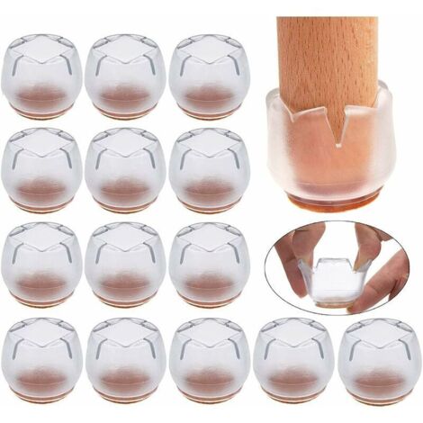16 pezzi di tappi per sedie da 21-25 mm, cuscinetti per mobili rotondi e quadrati in silicone, protezioni per gambe di mobili, coprigambe per sedie, copritavolo, protezioni antigraffio