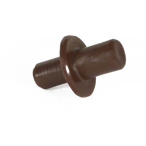 16 PEZZI - REGGIPIANI IN NYLON CON FLANGIA E PERNO 5MM - COLORE MARRONE