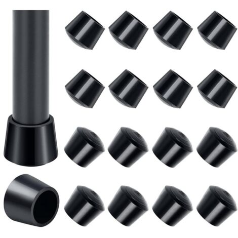 (16 pezzi) Tappi per gambe di sedie, tappi in gomma per gambe di sedie e tavoli, protezioni per piedini per mobili rotondi flessibili e resistenti all'usura, diametro interno 25 mm, nero