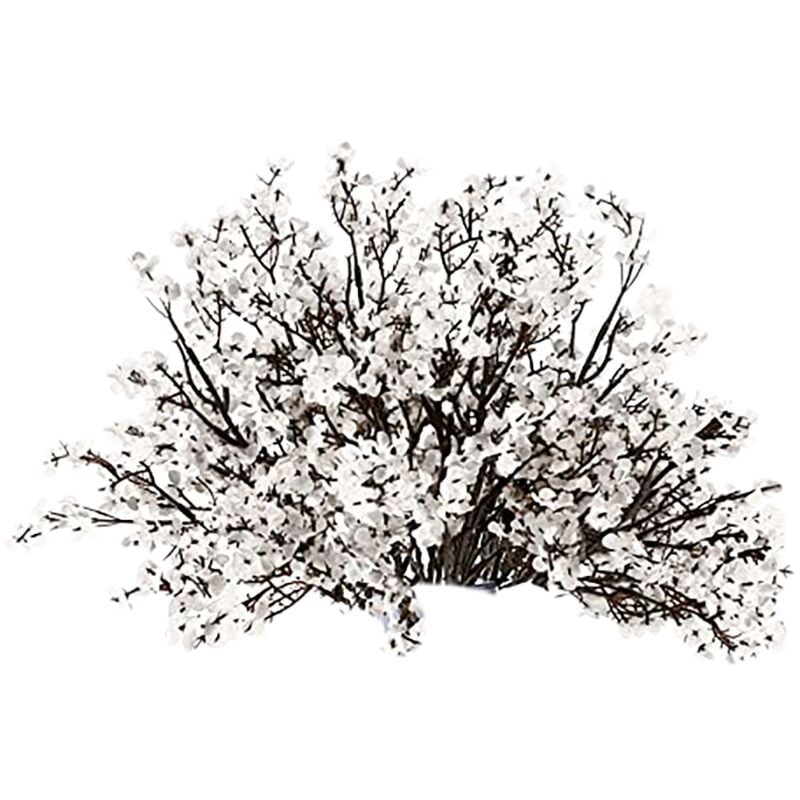 Tlily - 16 PièCes SéRies Fleurs Artificielles Gypsophile au Toucher RéEl Faux Fleurs pour Arrangements Floraux Mariage DéCoration ExtéRieure (Blanc)