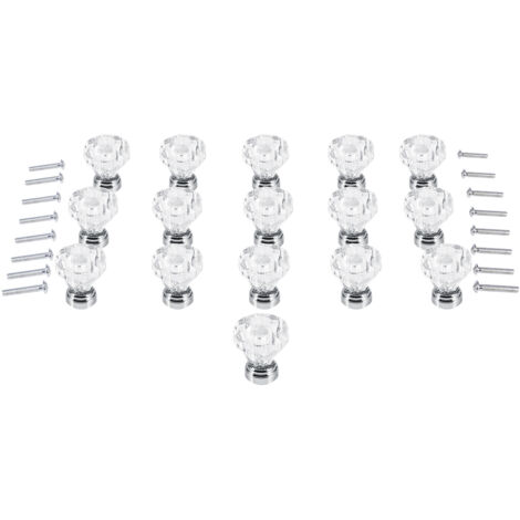 16 pièces 25mm diamant forme acrylique boutons meubles tiroir armoire armoire armoire tirer poignée