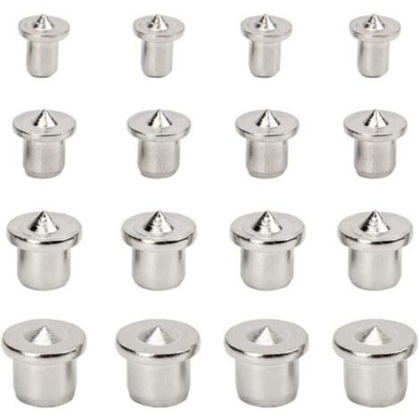 16 pièces Alignement de Bois Pointe Centrage de Goujon Outil de Centrage de Goujon pour le Travail du Bois au Centre de la Goupille, 6 mm 8 mm 10 mm 12 mm (Solide)