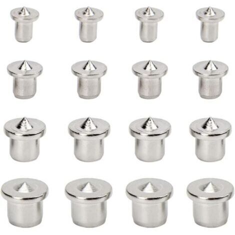 16 pièces Alignement de Bois Pointe Centrage de Goujon Outil de Centrage de Goujon pour le Travail du Bois au Centre de la Goupille, 6 mm 8 mm 10 mm 12 mm (Solide)