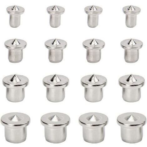 16 pièces Alignement de Bois Pointe Centrage de Goujon Outil de Centrage de Goujon pour le Travail du Bois au Centre de la Goupille, 6 mm 8 mm 10 mm 12 mm (Solide)