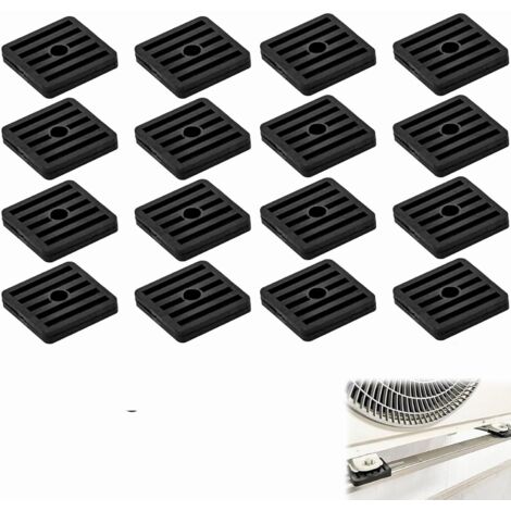 16 Pièces Amortisseurs de Vibrations en Caoutchouc de Climatiseurs,Coussin De Choc Pour Climatisation Pieds Anti-vibrations Support pour Condenseur de Climatiseur Split Extérieur,Noir
