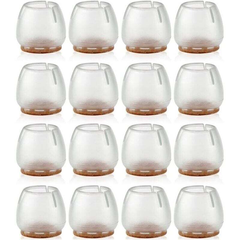 16 Pièces Chaise Casquettes 17-21mm Patins pour Meubles Silicone Protection Plaquettes de Pieds de Meubles Chaise Jambe Caches Housse de Table